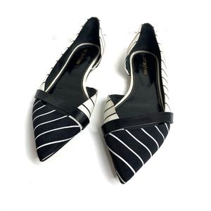 Sergio Rossi Striped D'Orsay Ballet Flat
